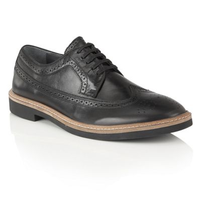 Frank Wright Black Leather 'Haig' mens lace up brogues